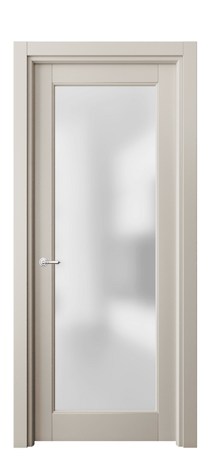 Межкомнатная дверь Тоскана Элегантэ 6300 Матовый светло-бежевый Сатинированное стекло Цена 697780 ₸ | Volhovec