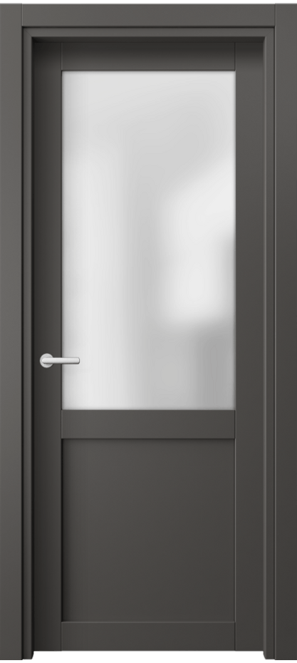 Межкомнатная дверь Нео 2122 ПЭТ графитовый Сатинированное стекло Цена 194662 ₸ | Volhovec
