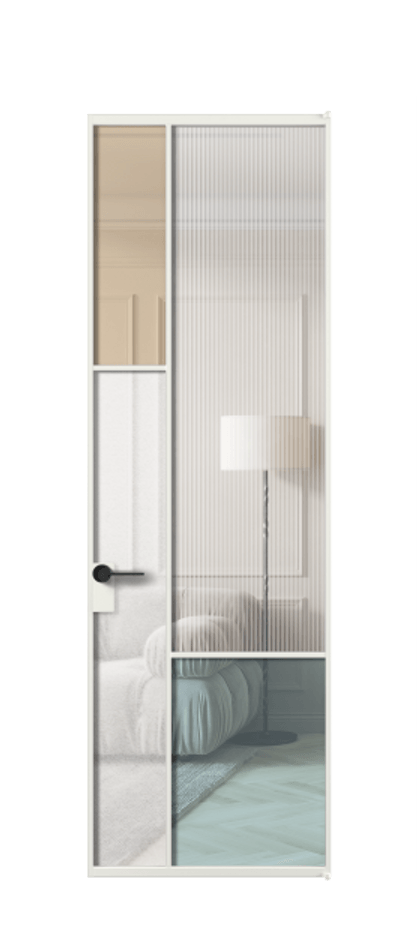 Межкомнатная дверь Mosaic АЛПЛ041.13 Алюминий светло-серый Комбинация стекол Группы 1 и Группы 3 Цена 1036400 ₸ | Volhovec