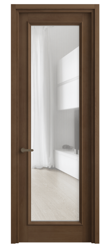 Межкомнатная дверь Шарм 6702 Бук тёмный матовый Рифлёное стекло "Дюна", триплекс Цена 892072 ₸ | Volhovec