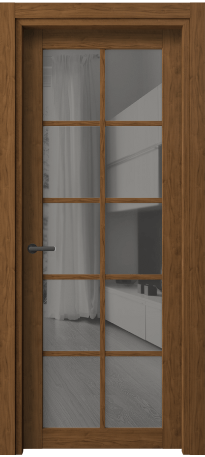 Межкомнатная дверь Нео 2106 Лесной орех Двустороннее серое зеркало, триплекс Цена 320536 ₸ | Volhovec