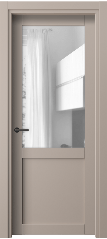 Межкомнатная дверь Нео 2122 ПЭТ серо-коричневый  Прозрачное стекло, триплекс Цена 239644 ₸ | Volhovec