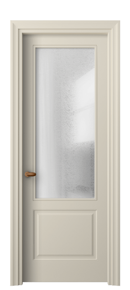 Межкомнатная дверь Esse 8552 Матовый бежево-серый Фактурное стекло "Лёд", триплекс Цена 372770 ₸ | Volhovec