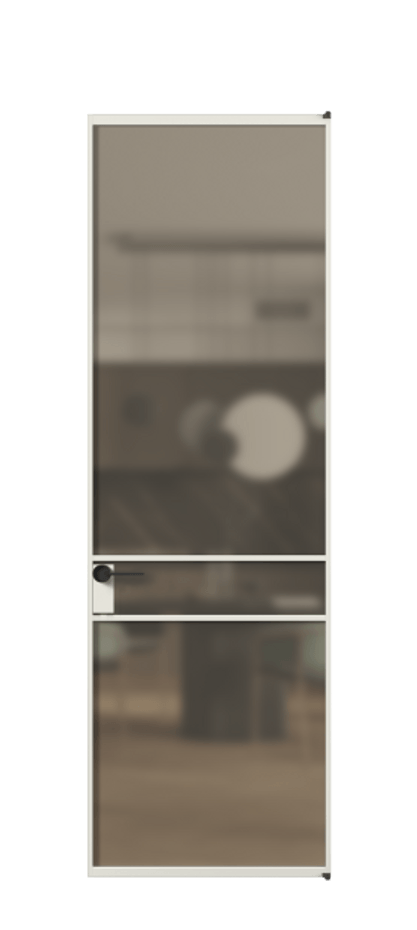 Алюминиевая дверь АЛПЛ040.02 Алюминий серый Сатинированное бронзовое стекло, триплекс Цена 899791  | Volhovec