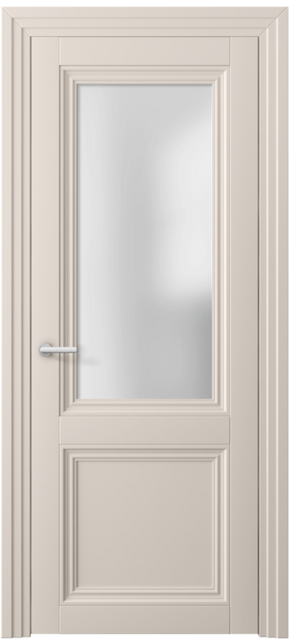 Межкомнатная дверь Центро 2524 ПЭТ пудровый бежевый Сатинированное стекло Цена 300502 ₸ | Volhovec