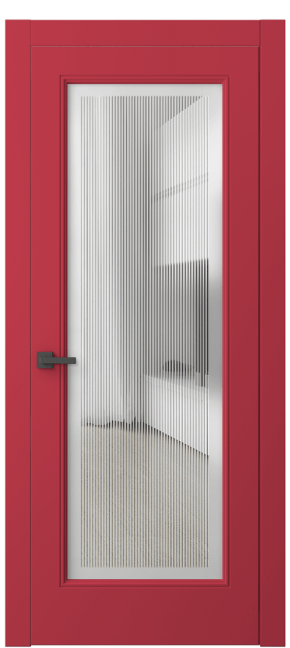 Межкомнатная дверь Linea 8300 Матовый белоснежный Сатинированное с гравировкой "Каннелюры", триплекс Цена 557000 ₸ | Volhovec