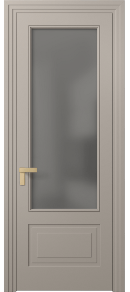 Межкомнатная дверь Рокка 8342 Матовый бисквитный Сатинированное серое стекло, триплекс Цена 626716 ₸ | Volhovec