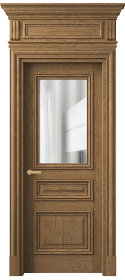 Межкомнатная дверь Антик 7304 Дуб мускатный матовый Рифлёное стекло "Дюна", триплекс Цена 2051701 ₸ | Volhovec