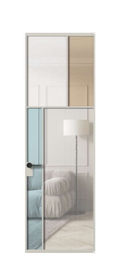 Межкомнатная дверь Мозаик АЛПЛ041.22 Алюминий тёплый серый Комбинация стекол Группы 1 и Группы 3 Цена 1299337 ₸ | Volhovec