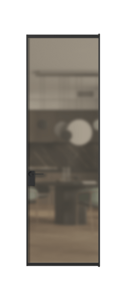 Алюминиевая дверь АЛПЛ040.01  Алюминий Черный Сатинированное бронзовое стекло, триплекс, 6 мм. Без короба чер Цена 783060 Стоимость комплекта двери включает: 
1. Полотно (600/650/700/750/800/850/900/950*2000-2400 мм).
2. Короб
3. Комплект фурнитуры (2 торцевые петли и магнитный замок с ответной планкой). Фабрика дверей Волховец 8 (800) 551 43 19  Алюминиевая дверь АЛПЛ040.01 Алюминий Черный Сатинированное бронзовое стекло, триплекс, 6 мм Цена 783060  | Volhovec