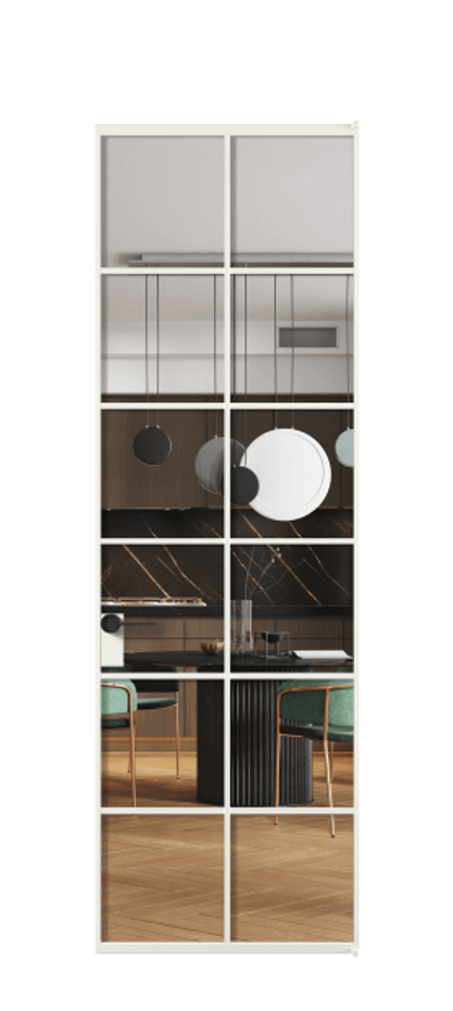 Алюминиевая дверь АЛПЛ040.05 Алюминий светло-серый Прозрачное стекло "Crystal Vision", калёное Цена 946550  | Volhovec