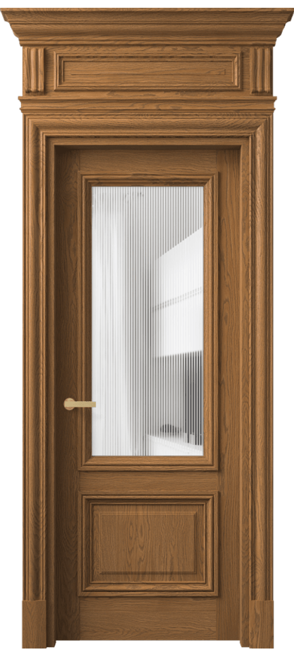 Межкомнатная дверь Антик 7302 Дуб пряный матовый Рифлёное стекло "Дюна", триплекс Цена 2033254 ₸ | Volhovec