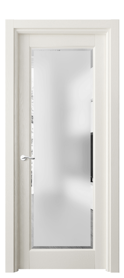 Межкомнатная дверь Лигнум 0700 Дуб жемчуг Сатинированное стекло с фацетом Цена 1019080 ₸ | Volhovec