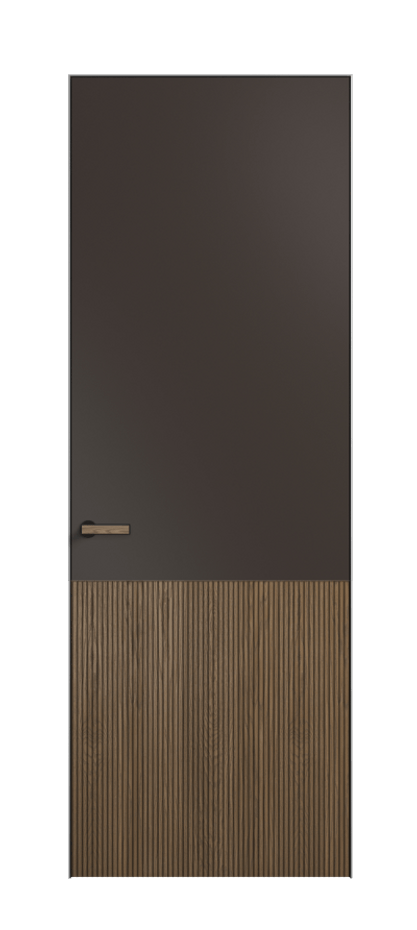 Межкомнатная дверь Velvet 8204 Дуб джутовый матовый - Матовый антрацит. Цена 768300  | Volhovec