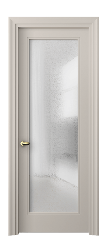 Межкомнатная дверь Esse 8502 Матовый светло-бежевый Фактурное стекло "Лёд", триплекс Цена 402720 ₸ | Volhovec