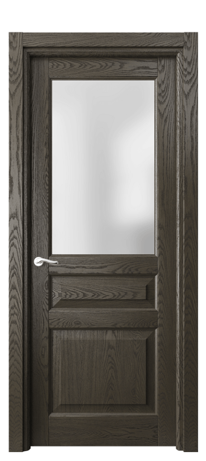 Межкомнатная дверь Lignum 0710 Дуб серый брашированный Сатинированное стекло Цена 934120 ₸ | Volhovec