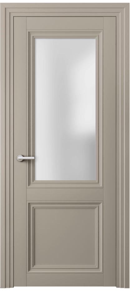 Межкомнатная дверь Центро 2524 Матовый бисквитный Сатинированное стекло Цена 470224 ₸ | Volhovec