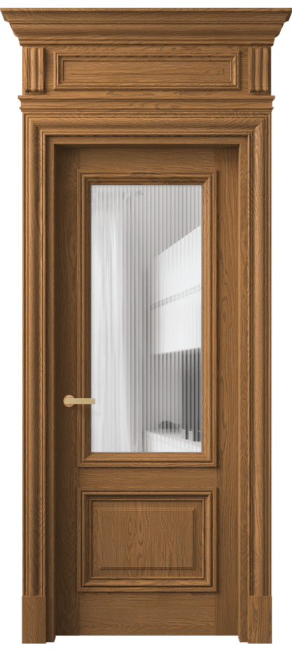 Межкомнатная дверь Антик 7302 Дуб пряный матовый Рифлёное стекло "Мору", триплекс Цена 2048374 ₸ | Volhovec