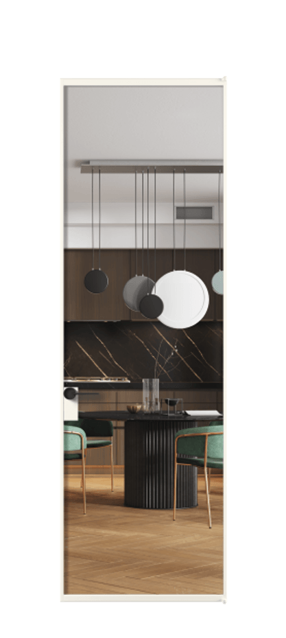 Алюминиевая дверь АЛПЛ040.01 Алюминий пудровый белый Прозрачное стекло "Crystal Vision", калёное Цена 873540  | Volhovec