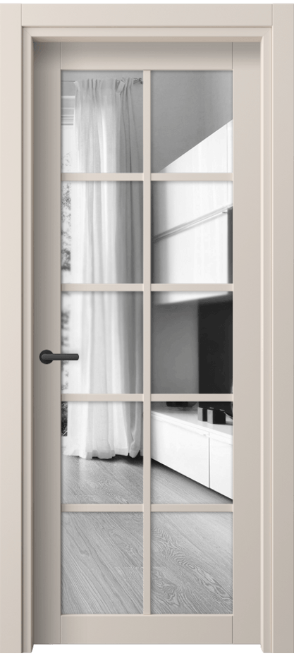 Межкомнатная дверь Нео 2106 ПЭТ пудровый бежевый Двустороннее зеркало, триплекс Цена 296344 ₸ | Volhovec