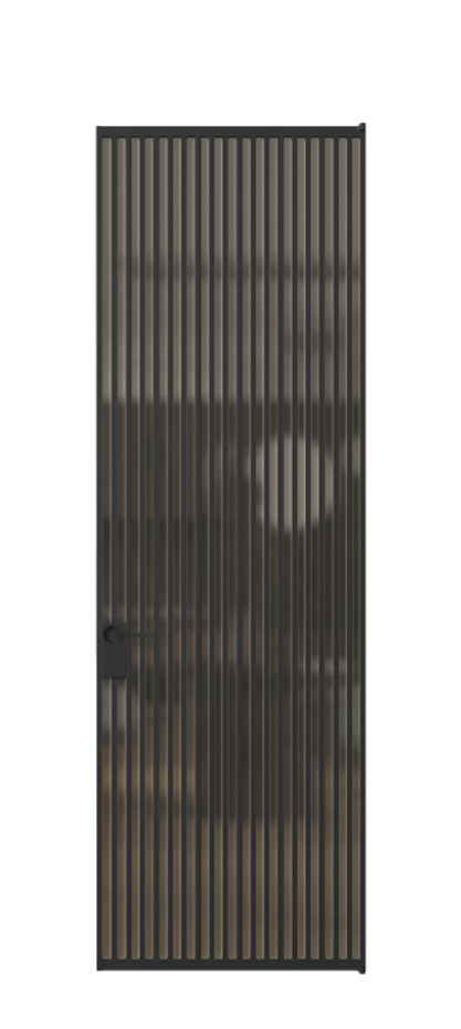 Алюминиевая дверь АЛПЛ040.06 Алюминий Черный Сатинированное бронзовое стекло, триплекс Цена 1342051  | Volhovec