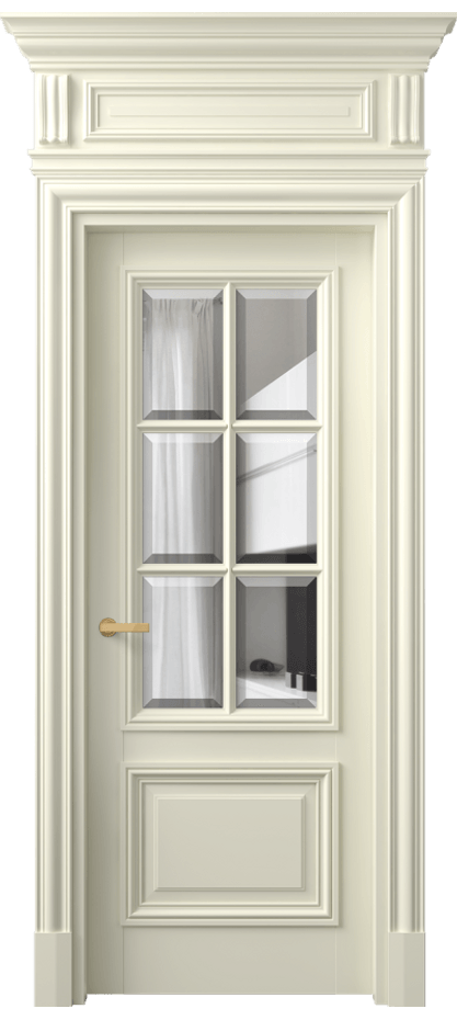 Межкомнатная дверь Антик 7312 Матовый молочно-белый Прозрачное стекло с фацетом Цена 1373720 ₸ | Volhovec