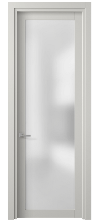 Межкомнатная дверь Планум 2102 Матовый серый Сатинированное стекло Цена 316945 ₸ | Volhovec