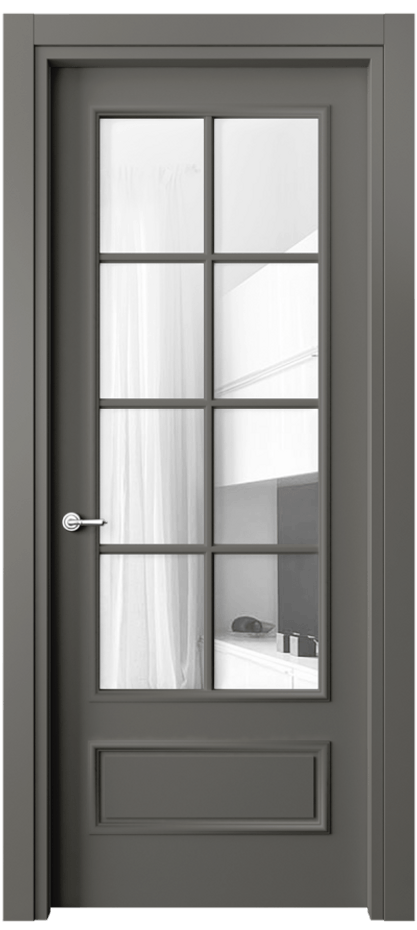 Дверь межкомнатная Paris 8112 Матовый классический серый Прозрачное стекло Гладкий наличник МКЛС Цена 404221 ₸ Наличники уже входят в базовый комплект. Фабрика дверей Волховец 8 (800) 551 43 19 Межкомнатная дверь Paris 8112 Матовый классический серый Прозрачное стекло Цена 404221 ₸| Volhovec