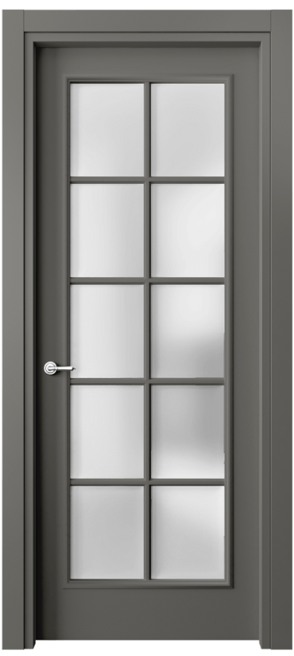 Межкомнатная дверь Париж 8102 Матовый классический серый Сатинированное стекло Цена 606304 ₸| Volhovec