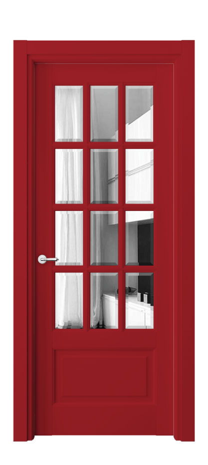 Межкомнатная дверь Toscana Grigliato 6313 Бук белоснежный Двустороннее зеркало с фацетом, триплекс Цена 970100 ₸ | Volhovec