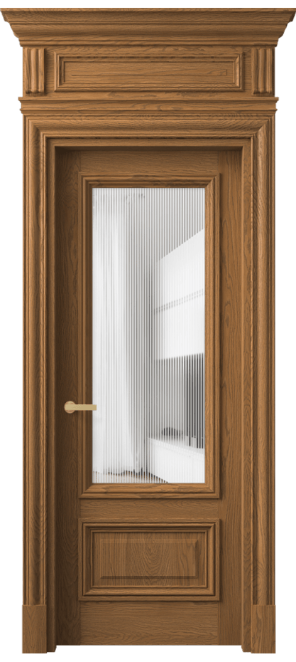 Межкомнатная дверь Антик 7306 Дуб пряный матовый Рифлёное стекло "Дюна", триплекс Цена 2051701 ₸ | Volhovec