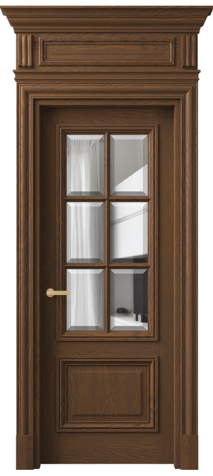 Межкомнатная дверь Antique 7312 Дуб каштановый матовый Прозрачное стекло с фацетом Цена 1844230 ₸ | Volhovec