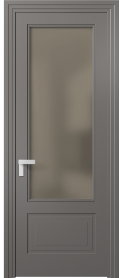 Межкомнатная дверь Рокка 8342 Матовый классический серый Сатинированное бронзовое стекло, триплекс Цена 517285 ₸ | Volhovec