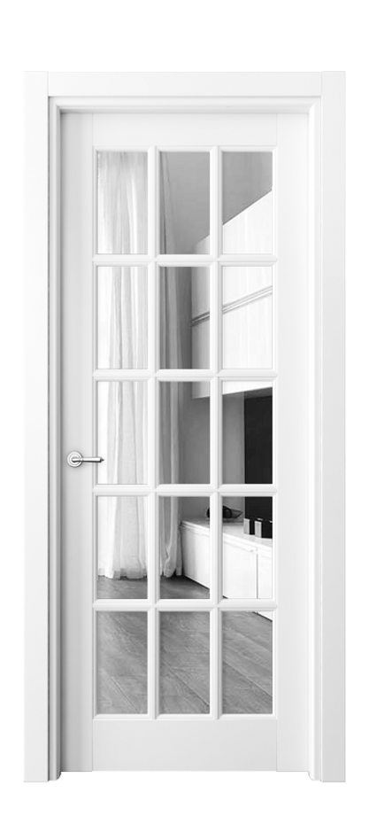 Межкомнатная дверь Тоскана Грильято 6311 Матовый белоснежный Двустороннее зеркало, триплекс Цена 868636 ₸ | Volhovec