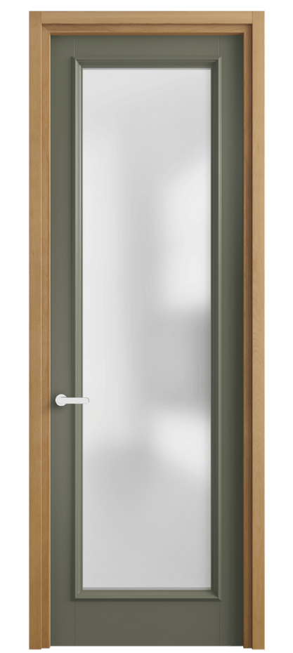 Межкомнатная дверь Шарм 6702 Матовый оливковый тёмный Сатинированное стекло Цена 759016 ₸ | Volhovec