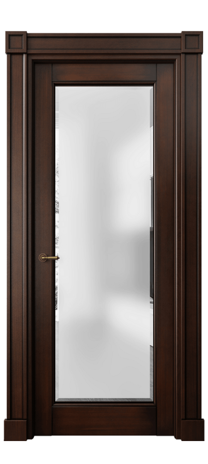 Межкомнатная дверь Toscana Elegante 6300 Бук тёмный с патиной Сатинированное стекло с фацетом Цена 849000 #CURRENCY# | Volhovec