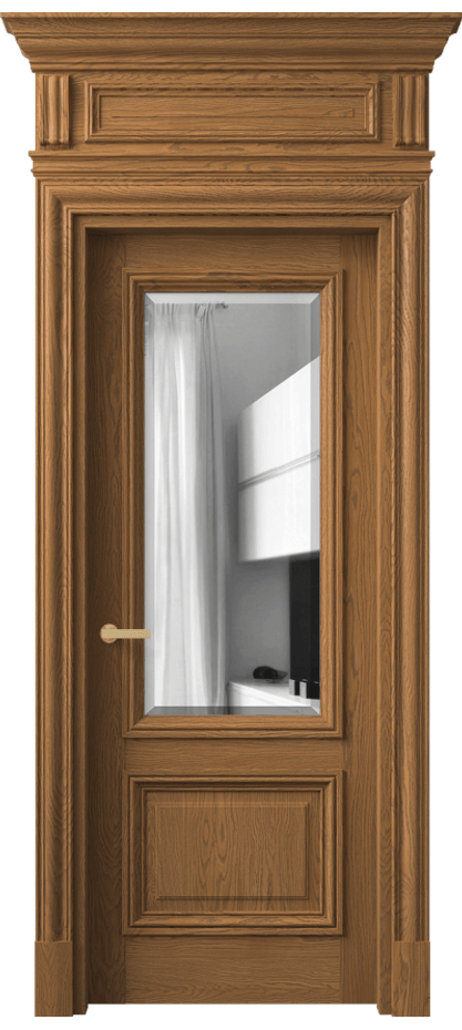Межкомнатная дверь Антик 7302 Дуб пряный матовый Двустороннее зеркало с фацетом, триплекс Цена 2040814 ₸ | Volhovec
