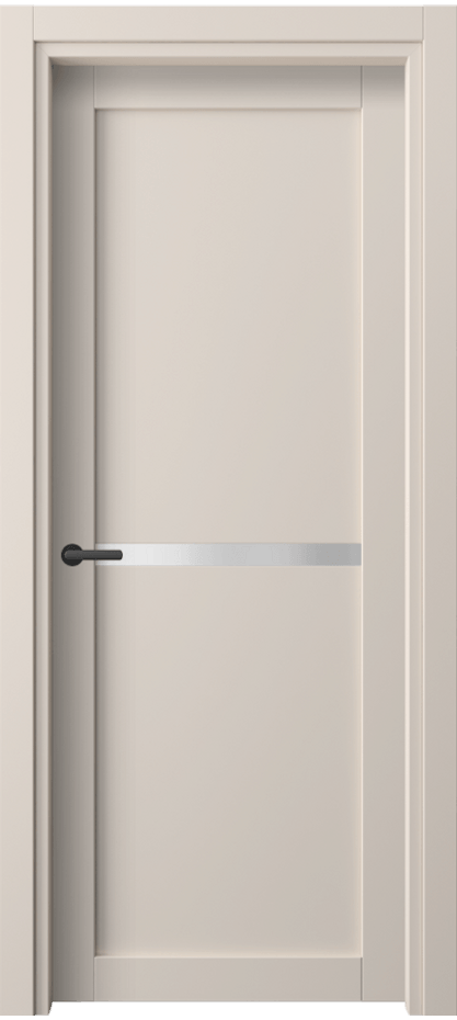 Межкомнатная дверь Нео 2112 ПЭТ пудровый бежевый Сатинированное стекло Цена 239644 ₸ | Volhovec