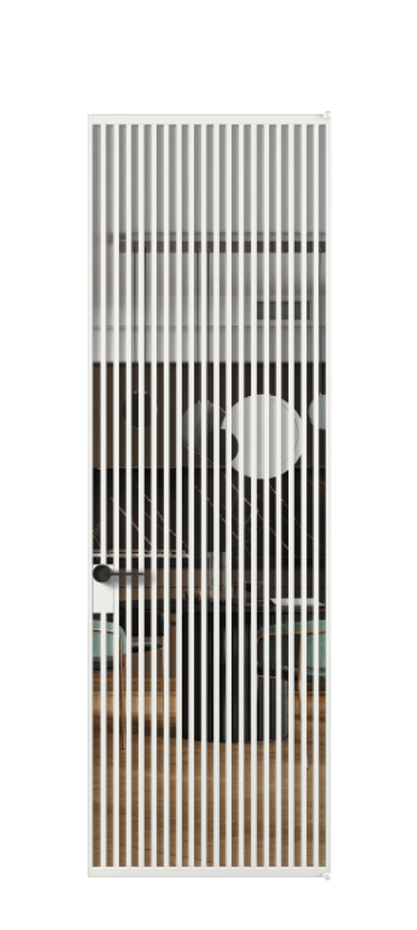 Алюминиевая дверь АЛПЛ040.06 Алюминий белоснежный Прозрачное стекло "Crystal Vision", калёное Цена 1453230  | Volhovec