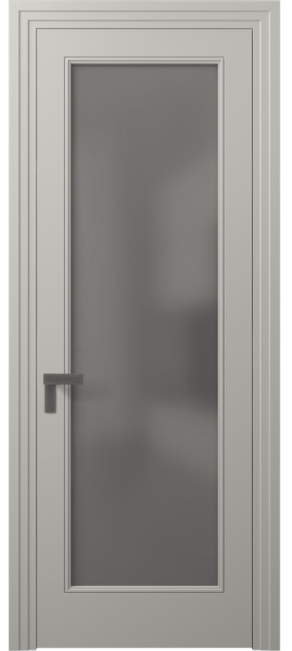 Межкомнатная дверь Рокка 8300 Матовый тёплый серый Сатинированное серое стекло, триплекс Цена 647128 ₸ | Volhovec