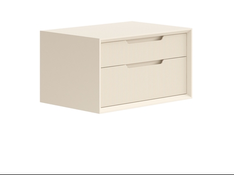 Мебель Тумба подвесная прикроватная Velvet 2 ящика. Цвет Матовый светло-бежевый. Материал Гладкая эмаль. Коллекция Тумба подвесная прикроватная Velvet 2 ящика. Картинка.