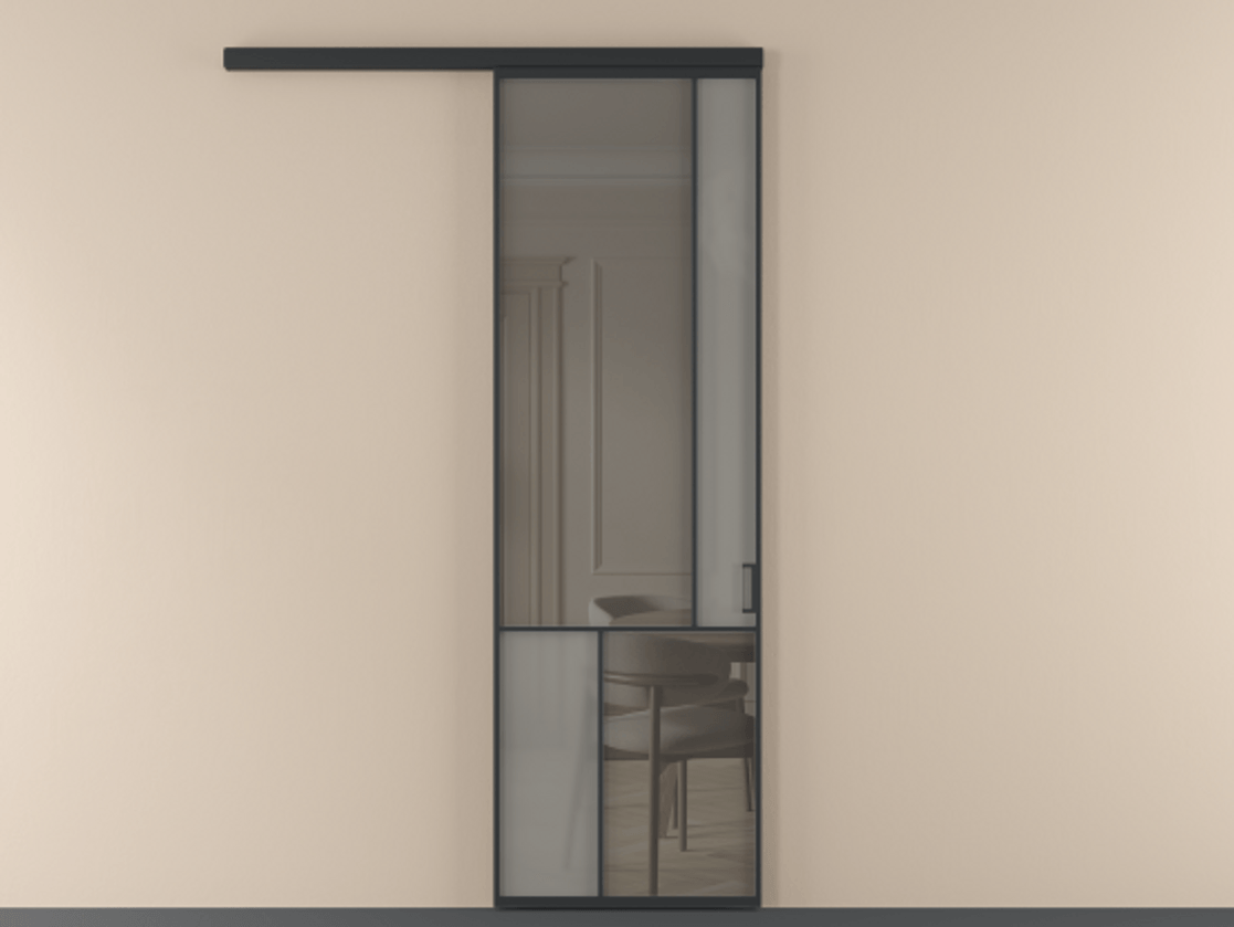 Перегородка Mosaic вдоль стены одностворчатая АЛПР 041.21 Алюминий Черный Сатинированное серое стекло, триплекс, 6 мм + Прозрачное серое стекло, триплекс, 6 мм. Скрытый короб ЧЕР Цена 773010 ₸ . Фабрика дверей Волховец 8 (800) 551 43 19  Перегородка Mosaic вдоль стены одностворчатая АЛПР 041.21 Алюминий Черный Сатинированное серое стекло, триплекс, 6 мм + Прозрачное серое стекло, триплекс, 6 мм Цена 773010 ₸ | Volhovec