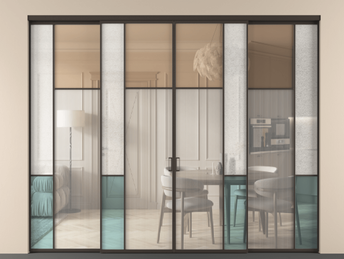Перегородка Mosaic внутри проема четырёхстворчатая #VENDORCODE# #FURNISH# #GLASS# Цена #PRICE# #CURRENCY# | Volhovec