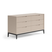 Комод Velvet 6 ящиков  Матовый бисквитный