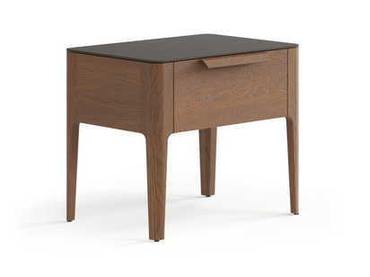 Мебель Тумба прикроватная Piega 1 ящик. Цвет Дуб каштановый матовый. Материал Массив дуба матовый. Коллекция Тумба прикроватная Piega 1 ящик. Картинка.