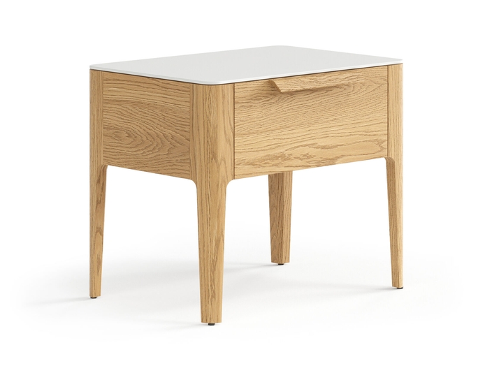 Мебель Тумба прикроватная Piega 1 ящик. Цвет Дуб пшеничный матовый. Материал Массив дуба матовый. Коллекция Тумба прикроватная Piega 1 ящик. Картинка.