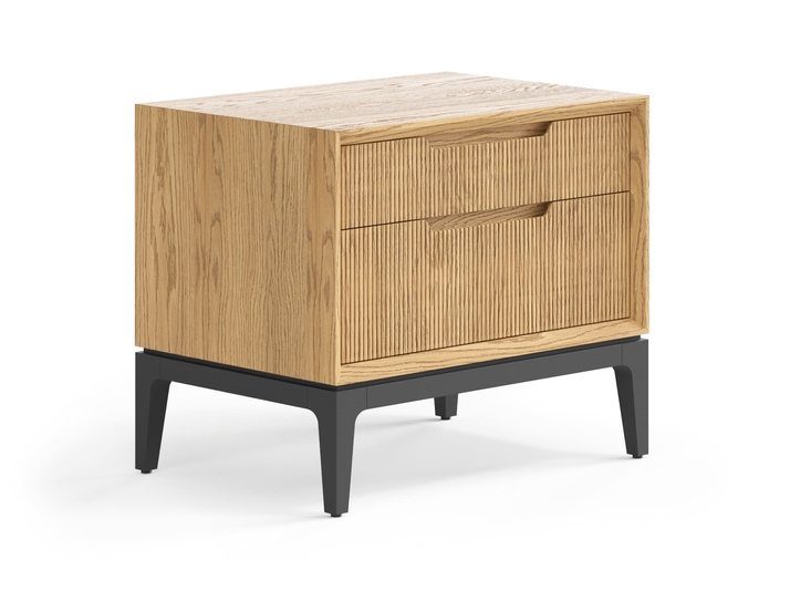 Мебель Тумба прикроватная Velvet 2 ящика. Цвет Дуб пшеничный матовый. Материал Массив дуба матовый. Коллекция Тумба прикроватная Velvet 2 ящика. Картинка.