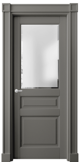 Дверь межкомнатная 6304 МКЛС САТ-Ф. Цвет Матовый классический серый. Материал Гладкая эмаль. Коллекция Тоскана Плано. Картинка.