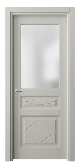 Дверь межкомнатная 6344 МТСР САТ. Цвет Матовый тёплый серый. Материал Гладкая эмаль. Коллекция Тоскана Ромбо. Картинка.
