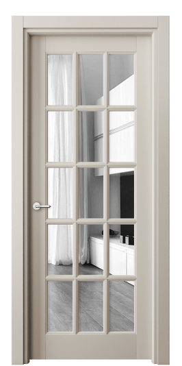 Дверь межкомнатная 6311 БСБЖ Зеркало. Цвет Бук светло-бежевый. Материал Массив бука эмаль. Коллекция Toscana Grigliato. Картинка.